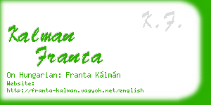 kalman franta business card