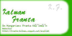 kalman franta business card